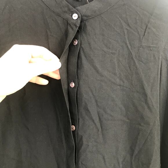 Vero Moda Giada Long Shirt Plus 16 Button Front Long Sleeve Tunic Black NWT - Picture 11 of 12